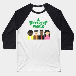 Mens Womens A Different World text green Baseball T-Shirt